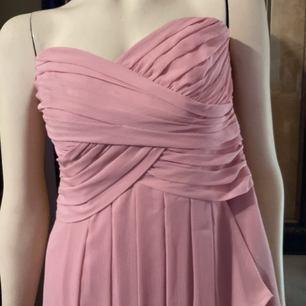 David's Bridal Strapless Pink Dress